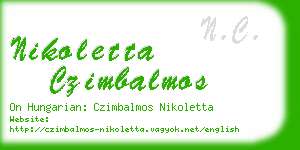 nikoletta czimbalmos business card